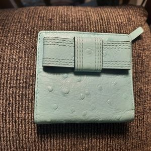 Kate Spade Ostrich patter with bow Tiffany blue wallet